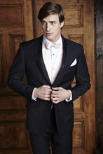 Load image into Gallery viewer, 'Vogue' Black 2-Button Peak Tuxedo - Tuxedo Club