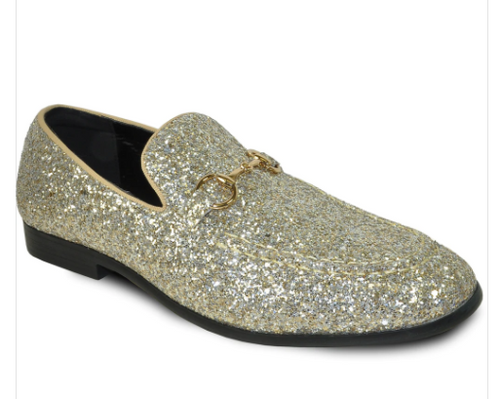 Gold Buckle Glitter Shoe