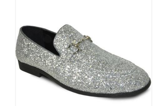 Silver Buckle Glitter Shoe