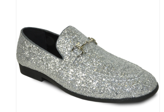 Silver Buckle Glitter Shoe