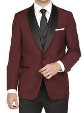 Load image into Gallery viewer, 'Arlan Shawl' Wine 1-Button Shawl Tuxedo - Tuxedo Club