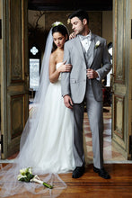 Load image into Gallery viewer, 'Aspen' Heather Grey 2-Button Notch Suit - Super 150 - Tuxedo Club