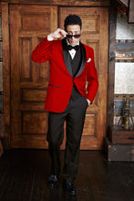 Load image into Gallery viewer, 'Bradford' Red 1-Button Shawl Tuxedo - Super 150 - Tuxedo Club