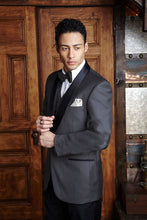 Load image into Gallery viewer, 'Bradford' Charcoal 1-Button Shawl Tuxedo - Super 150 - Tuxedo Club