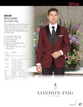 Load image into Gallery viewer, 'Arlan Shawl' Wine 1-Button Shawl Tuxedo - Tuxedo Club