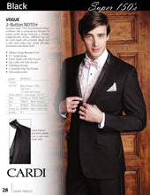 Load image into Gallery viewer, 'Vogue' Black 2-Button Peak Tuxedo - Tuxedo Club