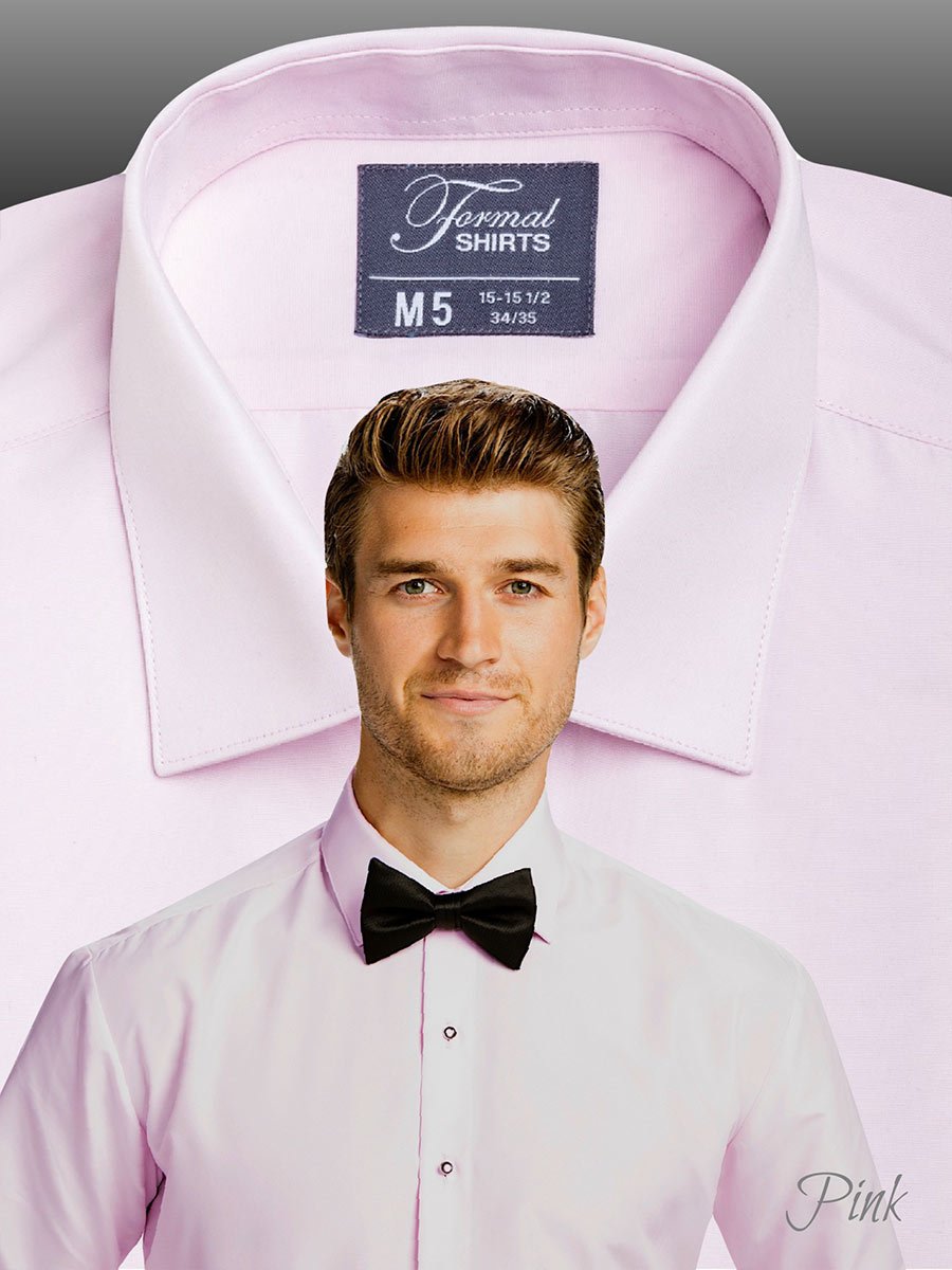 pink dress shirt and bow tie British Spread Shirt