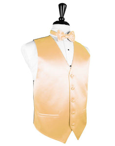 Apricot Solid Satin Vest - Tuxedo Club