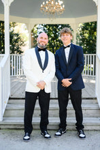 Load image into Gallery viewer, Navy Venice Tuxedo Jacket