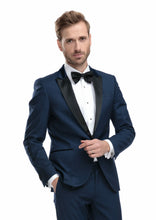 Load image into Gallery viewer, Navy Venice Tuxedo Jacket