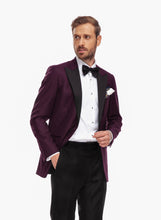 Load image into Gallery viewer, Plum Venice Tuxedo Jacket