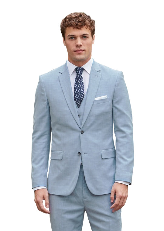 light blue dresses for juniors Men's Mandarin Suit Navy Blue Color Banded Collar Chines Dark Coat Size 38 main image 0