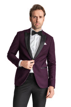 Load image into Gallery viewer, Plum Venice Tuxedo Jacket