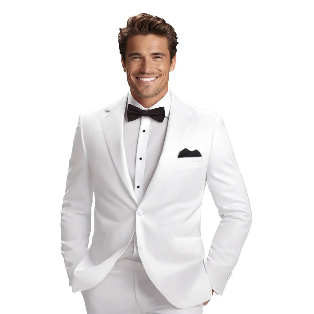 White Roma Tuxedo Jacket