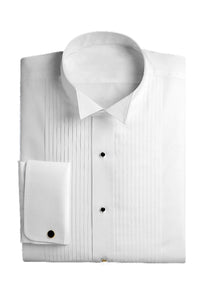 White Pleated Wingtip Shirt