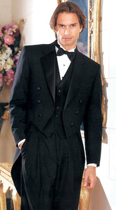 Traditional 'Notch Tailcoat' Black 6-Button Notch Tuxedo - Tuxedo Club