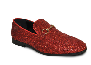 Red Buckle Glitter Shoe