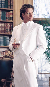 Traditional 'Notch Tailcoat' White 2-Button Notch Tuxedo - Tuxedo Club