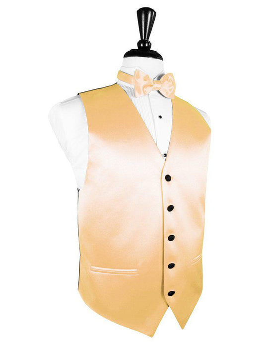 Apricot Vitro Satin Vest - Tuxedo Club