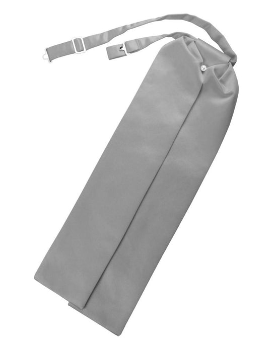 Silver Solid Satin Ascot - Tuxedo Club