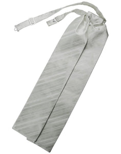 Platinum Striped Satin Ascot - Tuxedo Club