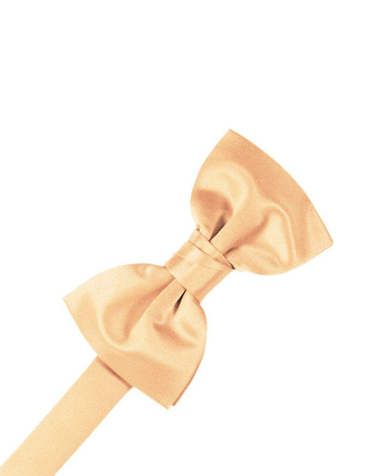 Apricot Solid Satin Bowtie - Tuxedo Club