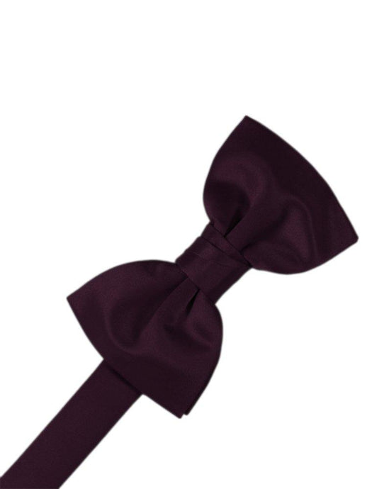 Berry Solid Satin Bowtie - Tuxedo Club