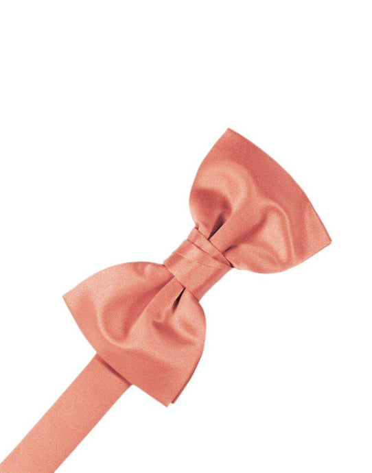 Coral Reef Solid Satin Bowtie - Tuxedo Club
