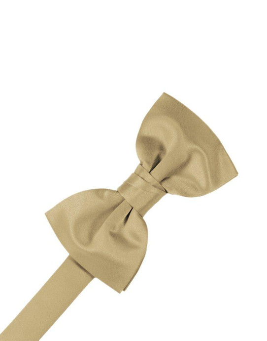 Golden Solid Satin Bowtie - Tuxedo Club