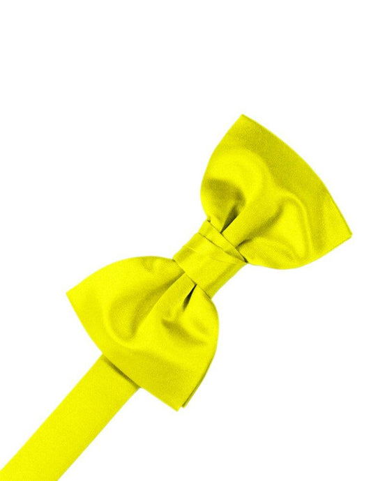 Lemon Solid Satin Bowtie - Tuxedo Club