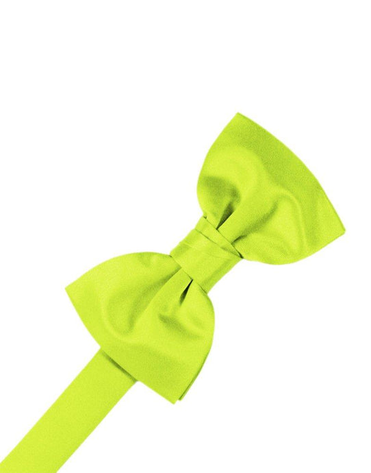 Lime Solid Satin Bowtie - Tuxedo Club