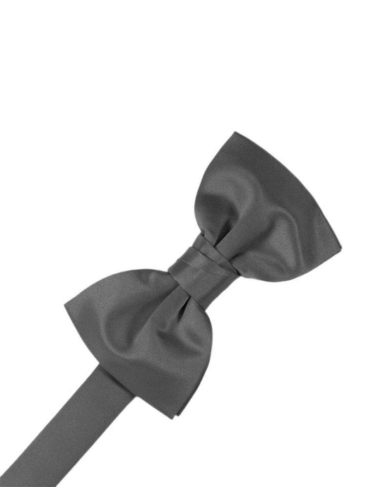 Pewter Solid Satin Bowtie - Tuxedo Club