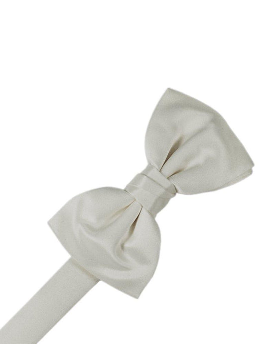 Platinum Solid Satin Bowtie - Tuxedo Club