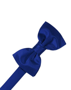 Royal Blue Solid Satin Bowtie - Tuxedo Club