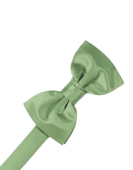 Sage Solid Satin Bowtie - Tuxedo Club
