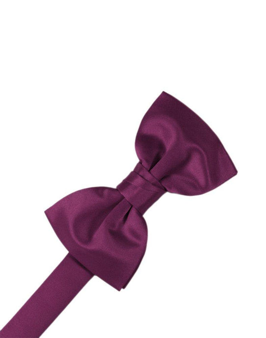 Sangria Solid Satin Bowtie - Tuxedo Club