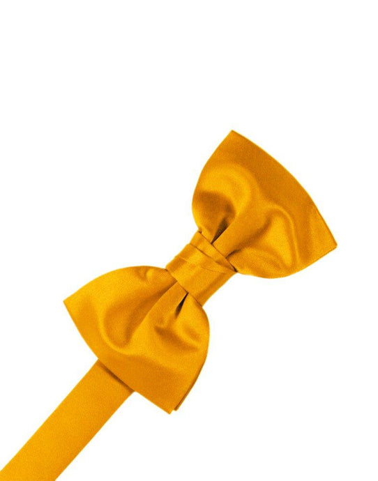 Tangerine Solid Satin Bowtie - Tuxedo Club