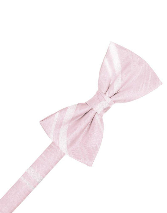 Blush Striped Satin Bowtie - Tuxedo Club