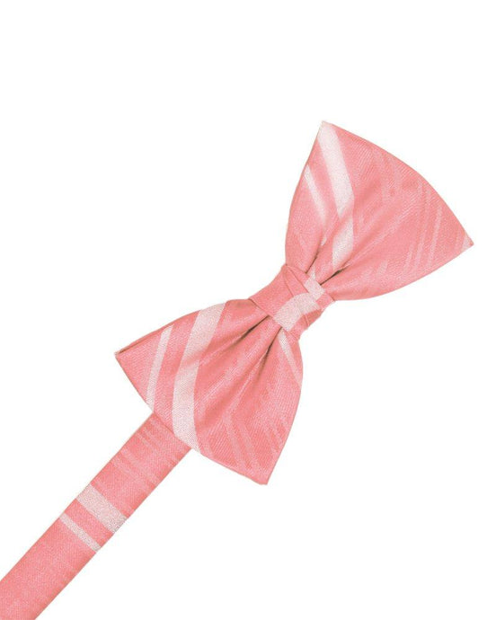 Coral Reef Striped Satin Bowtie - Tuxedo Club