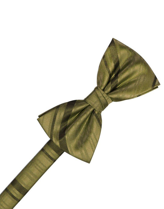 Fern Striped Satin Bowtie - Tuxedo Club