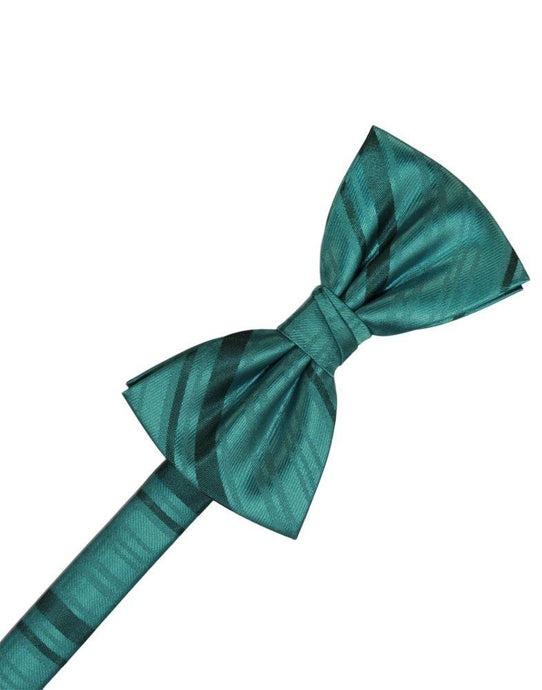 Jade Striped Satin Bowtie - Tuxedo Club