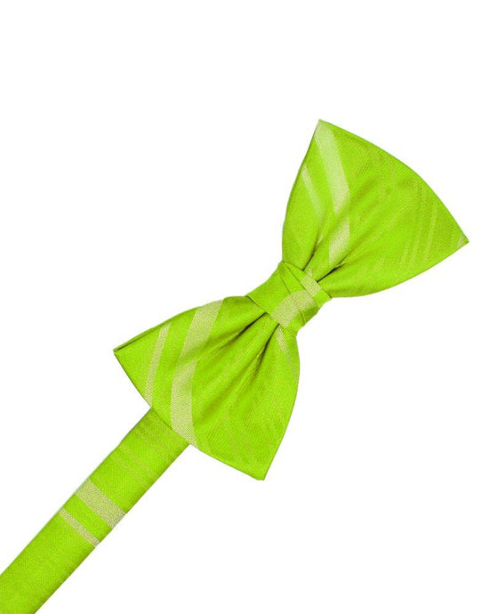 Lime Striped Satin Bowtie - Tuxedo Club