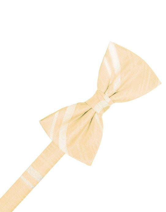 Peach Striped Satin Bowtie - Tuxedo Club