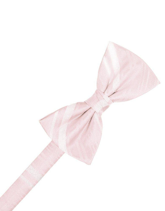 Pink Striped Satin Bowtie - Tuxedo Club