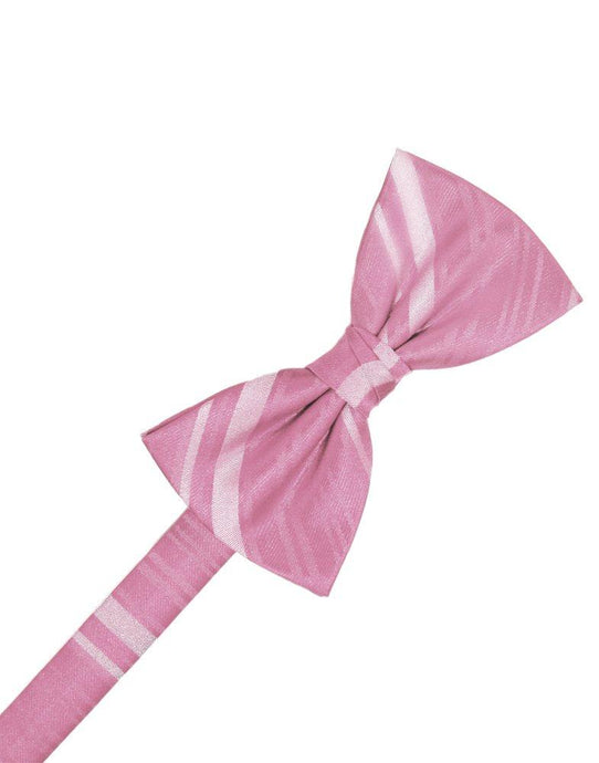 Rose Petal Striped Satin Bowtie - Tuxedo Club