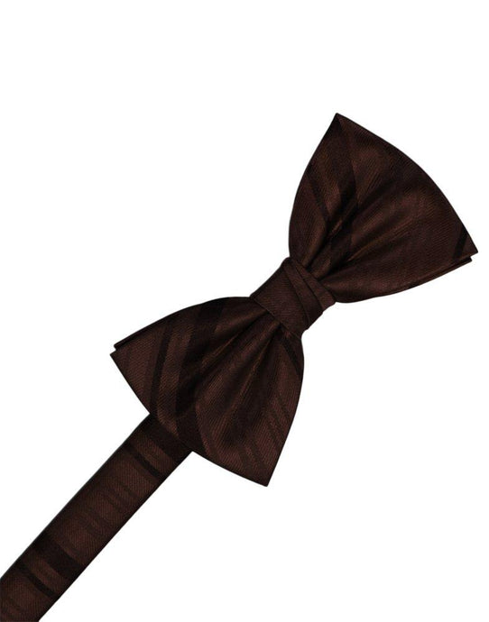 Truffle Striped Satin Bowtie - Tuxedo Club