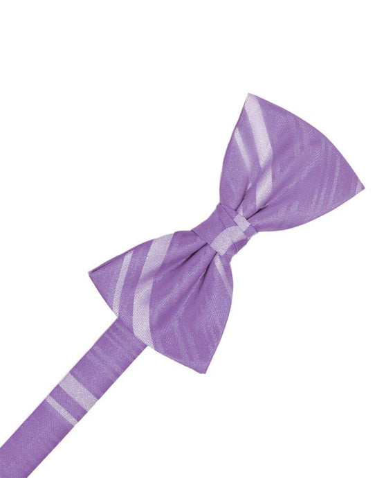 Wisteria Striped Satin Bowtie - Tuxedo Club
