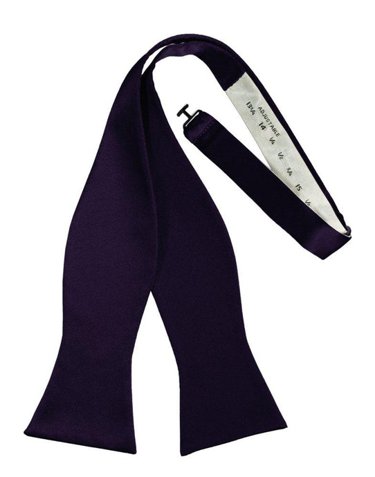 Amethyst Self-Tie Solid Satin Bowtie - Tuxedo Club
