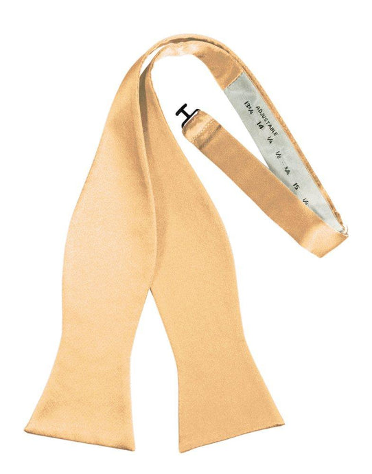 Apricot Self-Tie Solid Satin Bowtie - Tuxedo Club