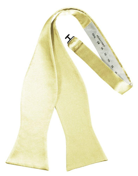 Banana Self-Tie Solid Satin Bowtie - Tuxedo Club